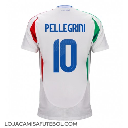 Camisa de Futebol Itália Lorenzo Pellegrini #10 Equipamento Secundário Europeu 2024 Manga Curta